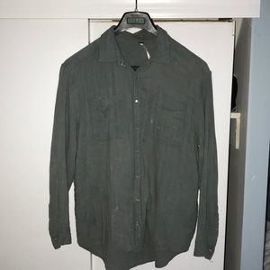 Army green Free People button down